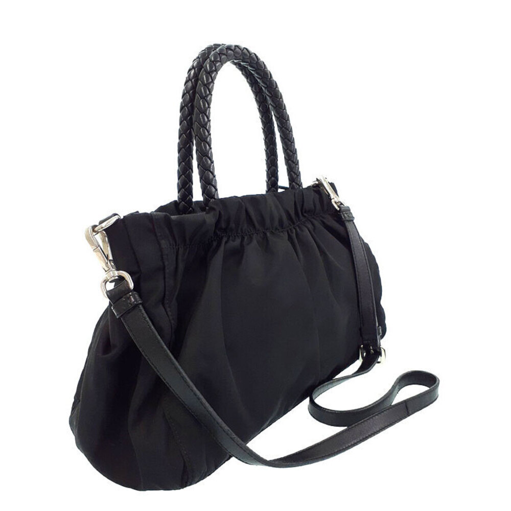 Prada Ribbon Fiocco 2way Black Handbag Tessuto Bow